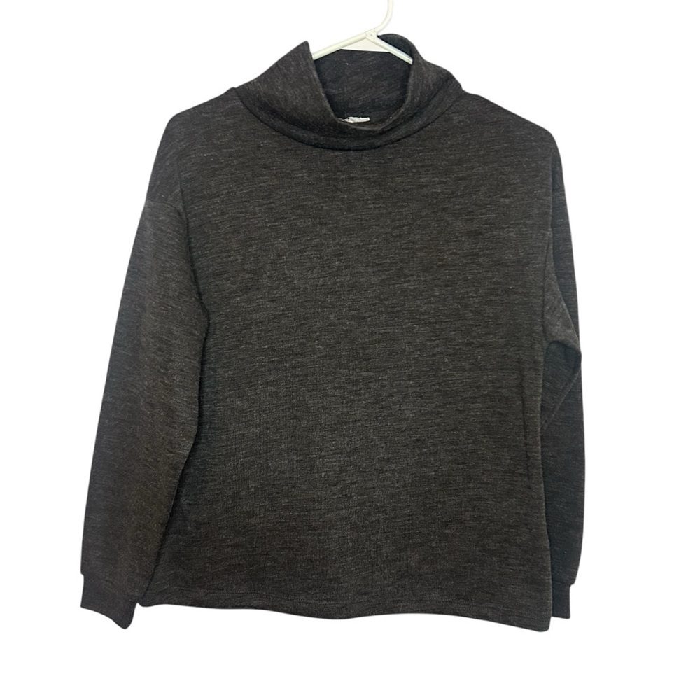 Magaschoni Gray Mock Neck Sweater | Soft Pullover Top Size Small